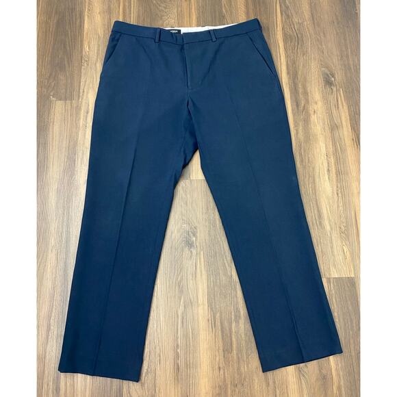 Men Bluffworks Presidio Regular Fit blue flat front suit dress pants 36x30 - Picture 1 of 3
